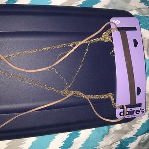 3/$15 Brown & gold multi layer choker/necklace